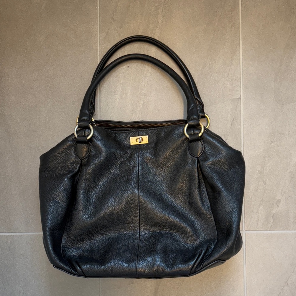 J. Crew Black Leather Shoulder Bag